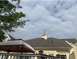 New architectural shingle roof installed on a Colonial home in South Windsor, CT by Millstream Construction.