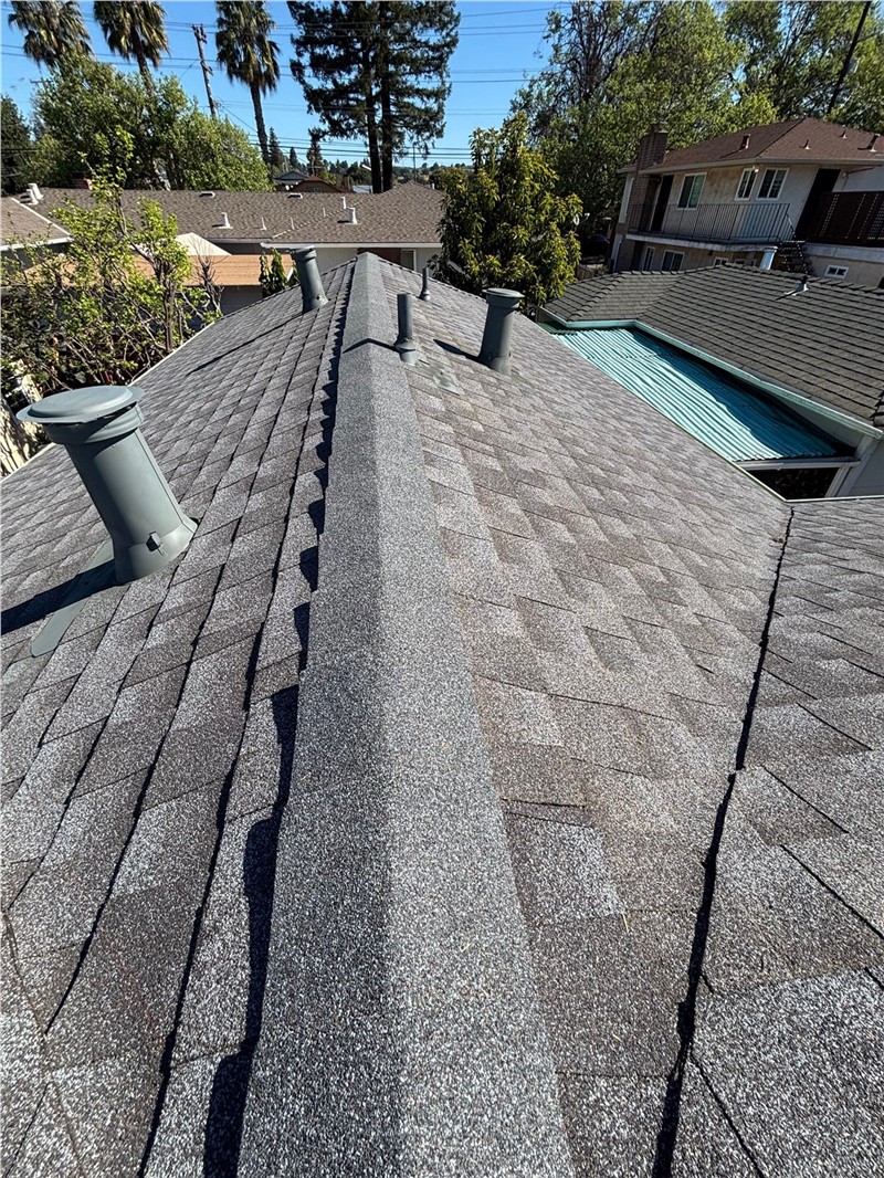 Completed GAF Timberline HDZ RS roof installation in Hayward CA