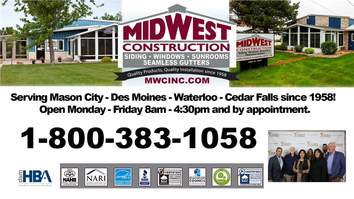 65th Anniversary - Midwest Construction - Siding-Windows-Sunrooms on Sale