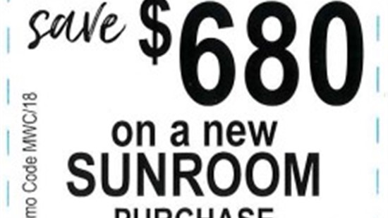 Save $680 on a New Sunroom!*