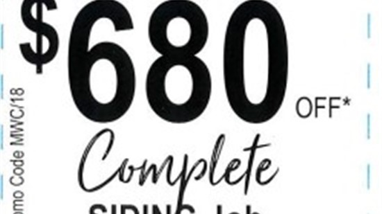 Save up to $680 off New Siding