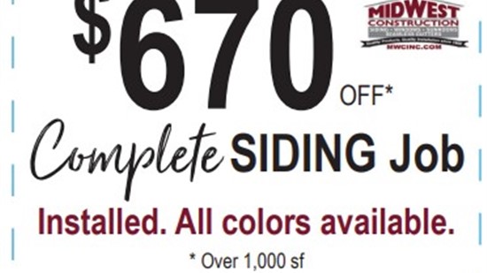 Save up to $670 off New Siding