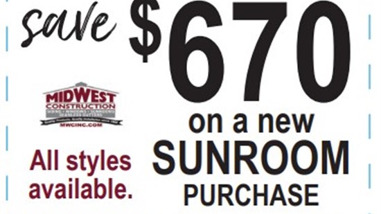 Save $670 on a New Sunroom!*
