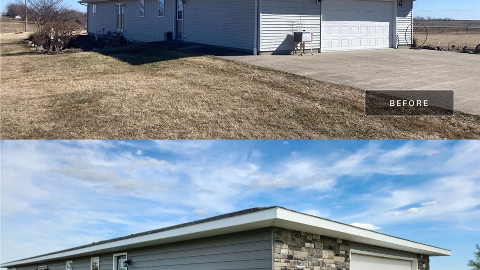 Manufactured Stone Siding, Siding, Windows Project in Osceola, IA by Midwest Construction