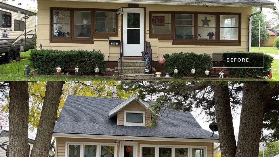 Seamless Gutters, Siding Project in Clarion, IA by Midwest Construction