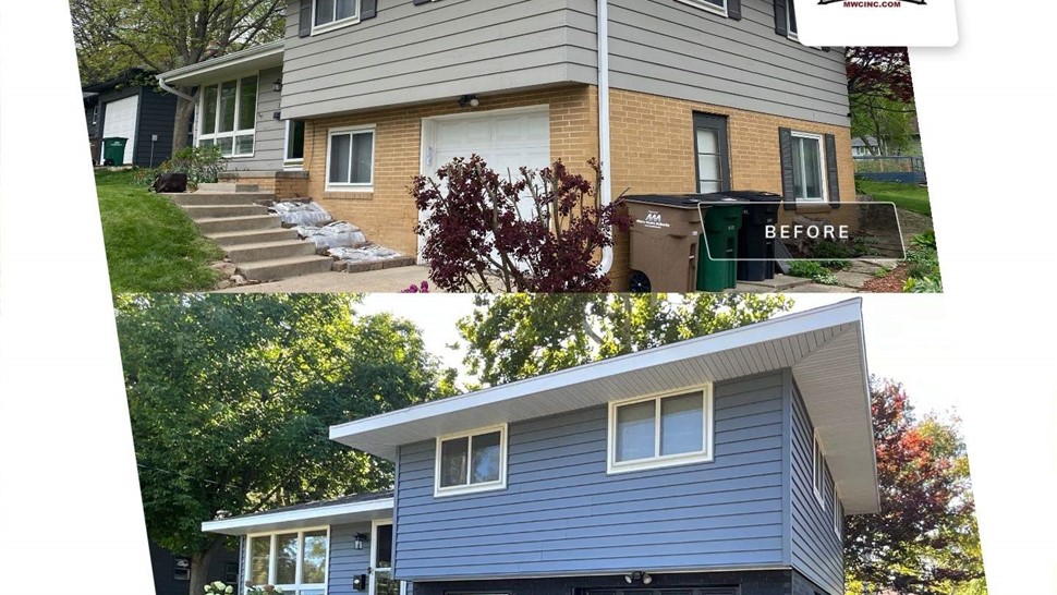 Seamless Gutters, Siding Project in West Des Moines, IA by Midwest Construction