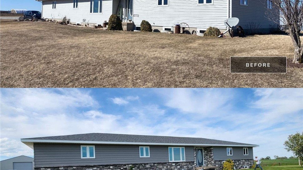 Manufactured Stone Siding, Siding, Windows Project in Osceola, IA by Midwest Construction