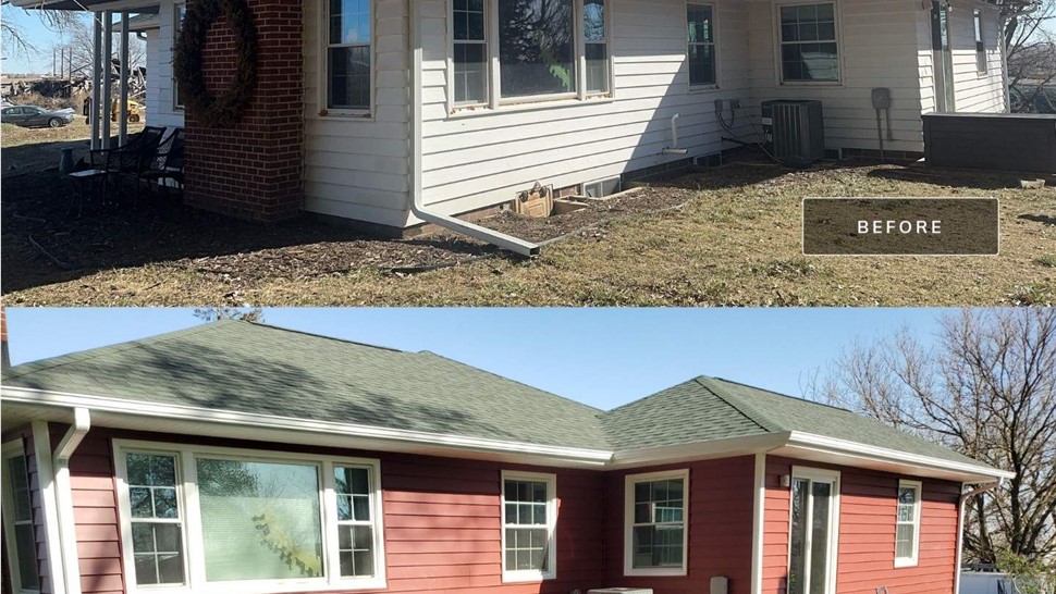 Seamless Gutters, Siding, Windows Project in Albion, IA by Midwest Construction