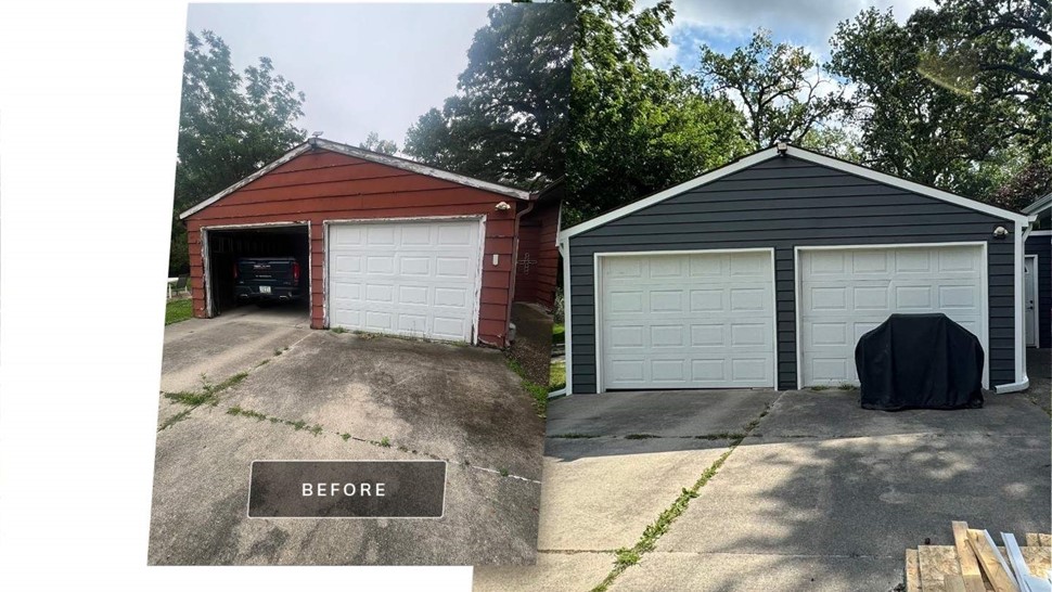 Seamless Gutters, Siding Project in Mason City, IA by Midwest Construction