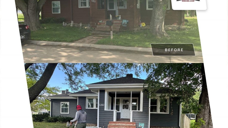 Seamless Gutters, Siding Project in Mason City, IA by Midwest Construction