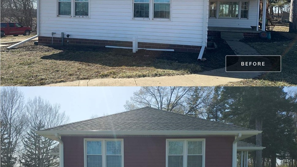 Seamless Gutters, Siding, Windows Project in Albion, IA by Midwest Construction
