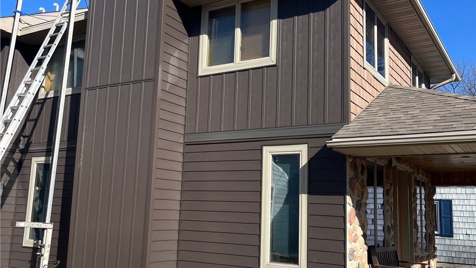 Manufactured Stone Siding, Roofing, Siding Project in Clear Lake, IA by Midwest Construction