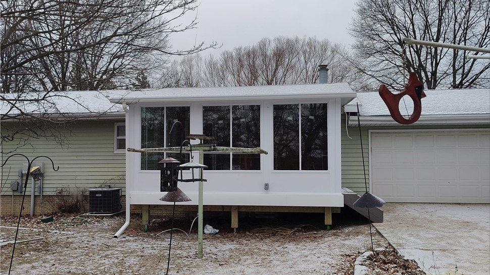 Seamless Gutters, Sunrooms Project in Ogden, IA by Midwest Construction