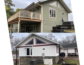 Decks, Doors, Manufactured Stone Siding, Patio Doors, Seamless Gutters, Siding, Sunrooms, Windows Project in Floyd, IA by Midwest Construction