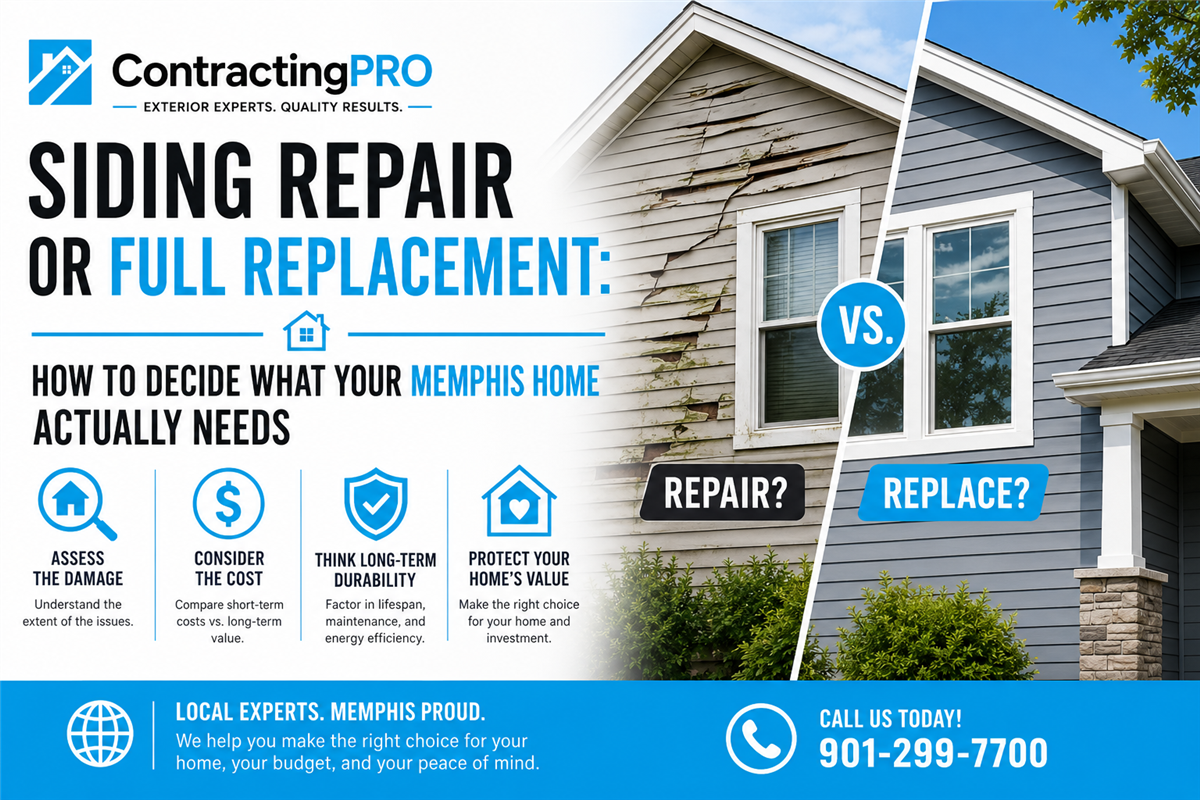 Siding Repair or Full Replacement: How to Decide What Your Memphis Home Actually Needs