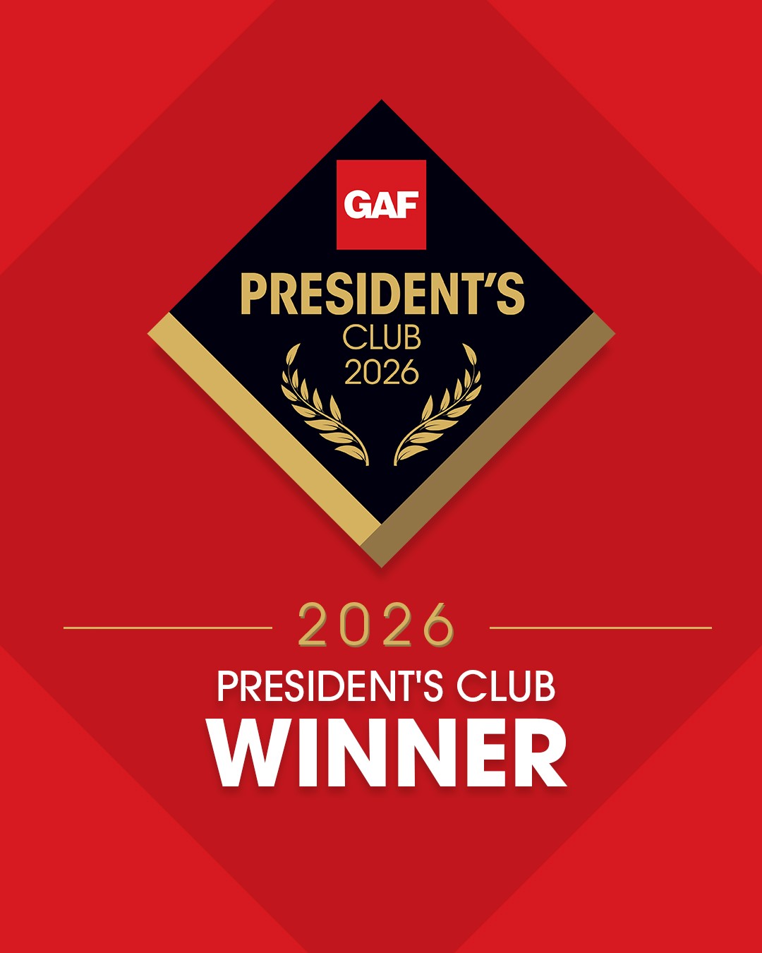 Next Level Roofers,INC. Recognized as a 2026 GAF Master Elite® President's Club Award Winner