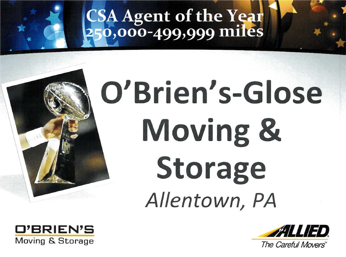 CSA Agent of the Year 2023: O'Brien's Moving & Storage