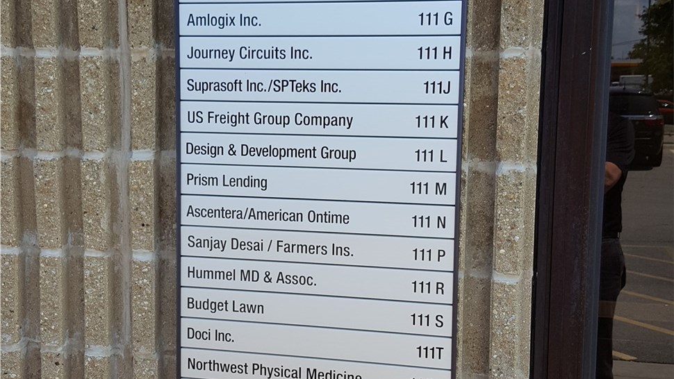 Non-Illuminated Building Signage, Pylon & Monument, Wayfinding/Post & Panel Signs Project in Schaumburg, IL by Parvin-Clauss