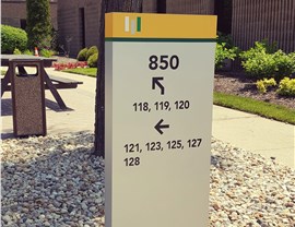 Non-Illuminated Building Signage, Pylon & Monument, Wayfinding/Post & Panel Signs Project in Schaumburg, IL by Parvin-Clauss