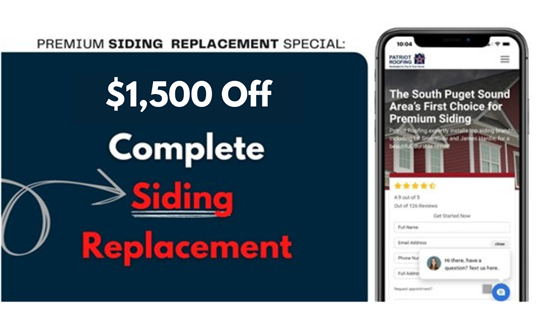1500 dollars off siding replacement graphic