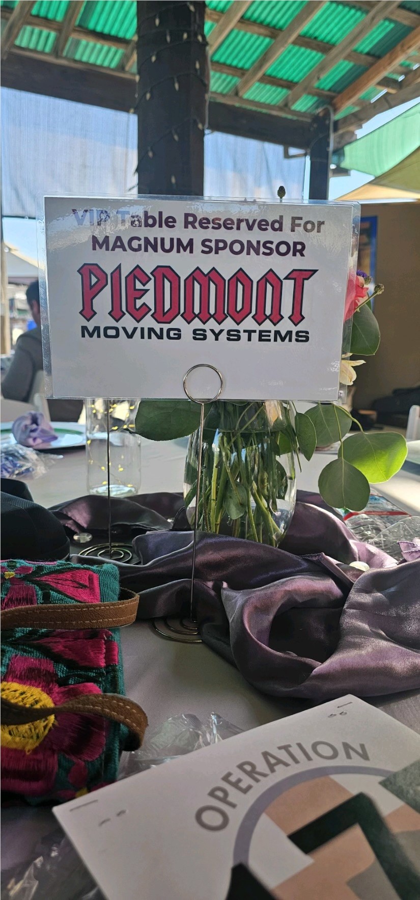 Operation Freedom Paws table sponsor Piedmont Moving Systems