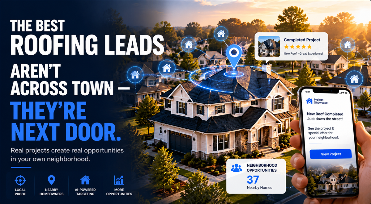 The Best Roofing Leads Aren’t Across Town — They’re Next Door