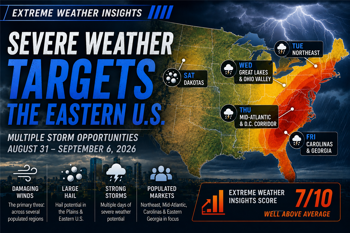 Extreme Weather Insights: Severe Weather Targets the Eastern U.S. August 31–September 6 