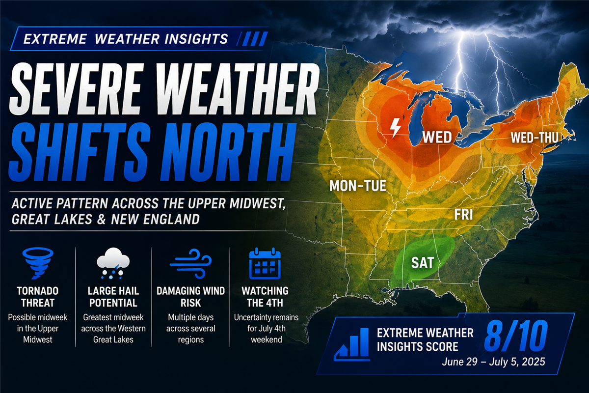 Severe Weather Shifts to the Upper Midwest as July Begins