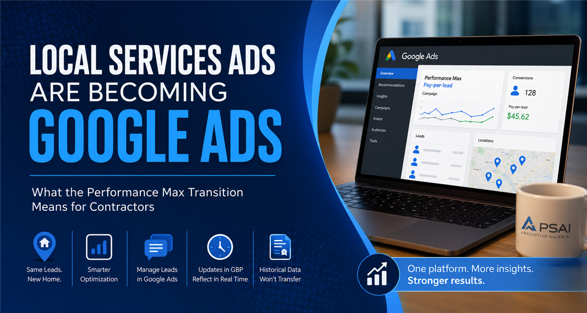 Local Services Ads Are Becoming Google Ads: What the Performance Max Transition Means for Contractors