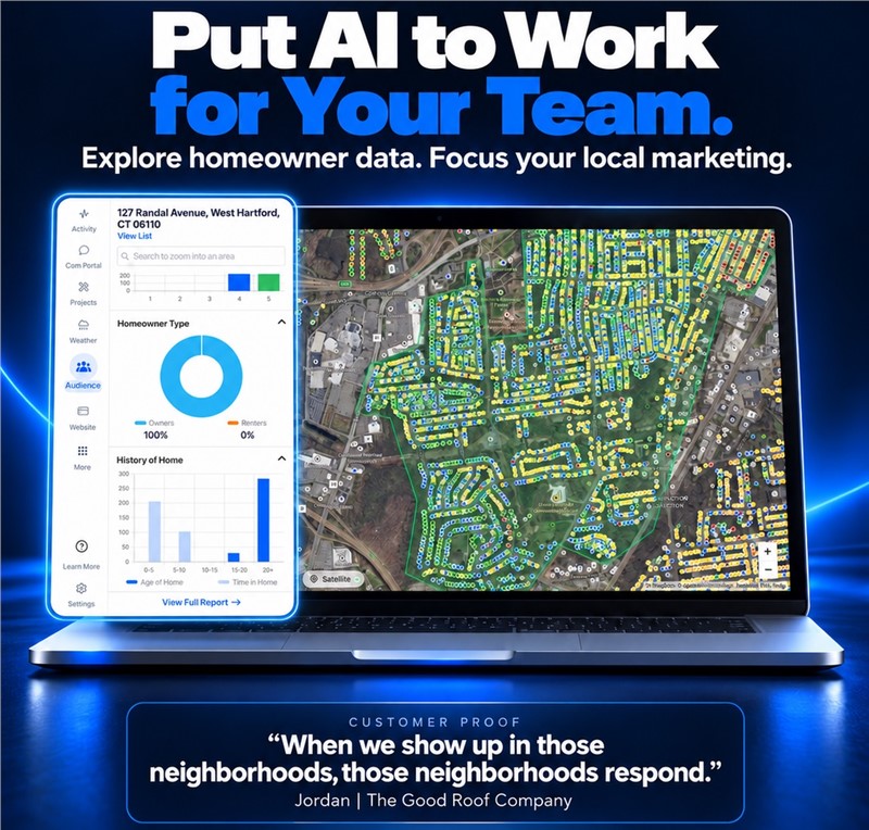 AI-powered roofing prospecting and neighborhood marketing