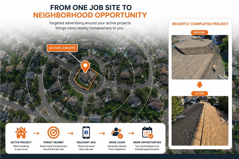 How an active Premier Home Renovations project becomes a hyper-local marketing opportunity