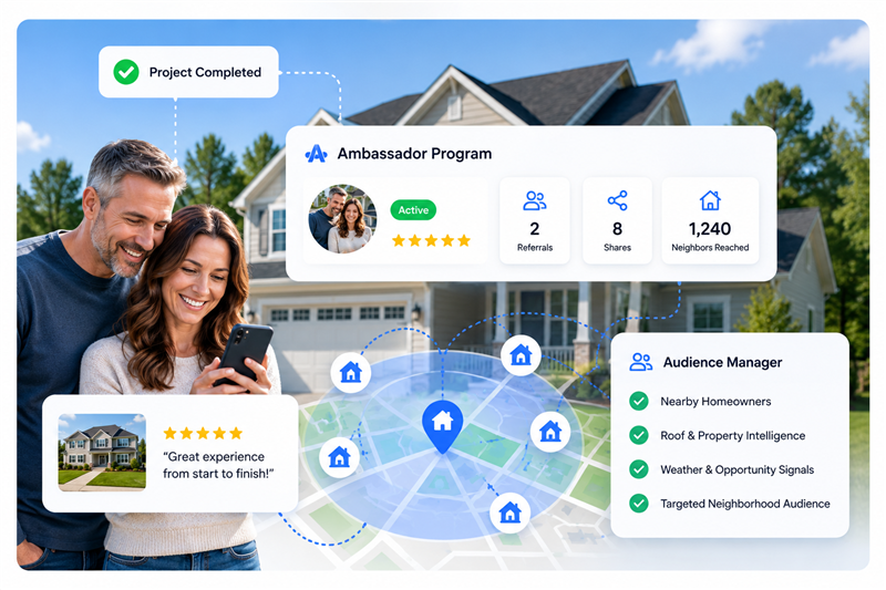 Homeowner ambassador and completed contractor project