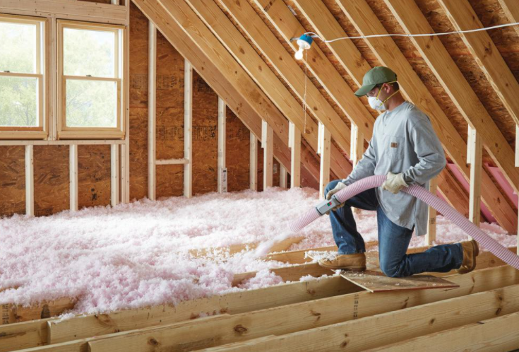 blown-in attic insulation