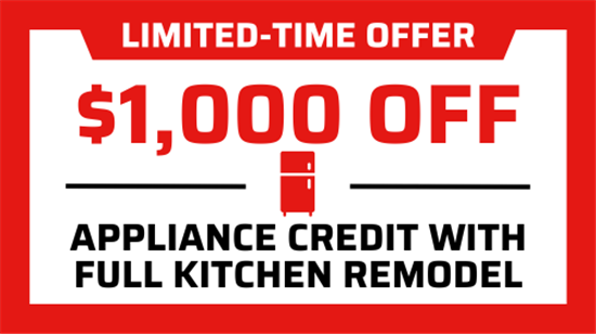 $1,000 Appliance Credit with Kitchen Remodeling