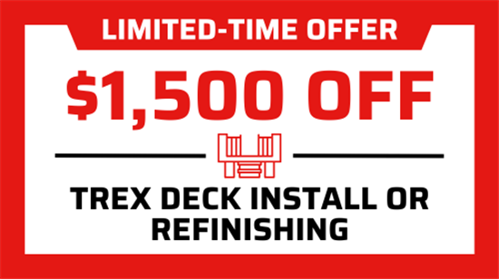 $1,500 OFF Trex Deck Installation or Resurfacing