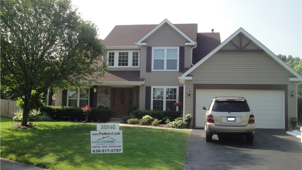  Fascia and Soffits,  Gutters,  Shutters, Mastic Siding Project in Oswego, IL by Pro Home 1