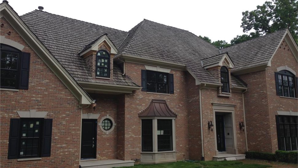  Flashings and Downspouts, Davinci Composite Shake Singles with Copper Gutters Project in St. Charles, IL by Pro Home 1