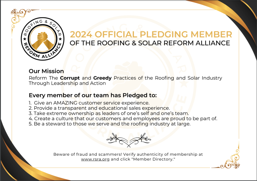 Embracing Integrity: Roman Roofing Joins the Roofing & Solar Reform Alliance (RSRA)