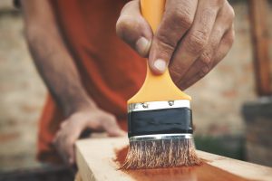 painting wood closeup