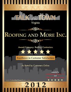 Roofing &amp; More Wins 2012 Virginia “Talk of the Town” Award