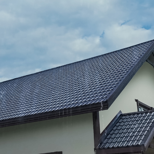 An image showing metal roofing materials made from recycled content.