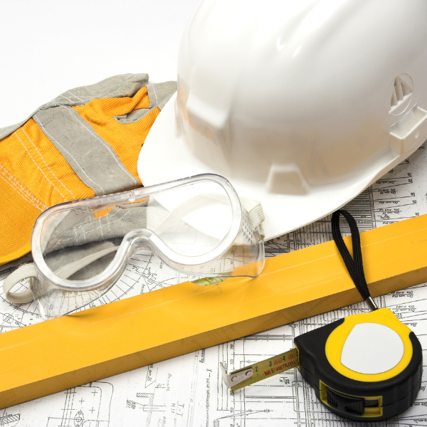 Image showing siding material and tools used for installing it.