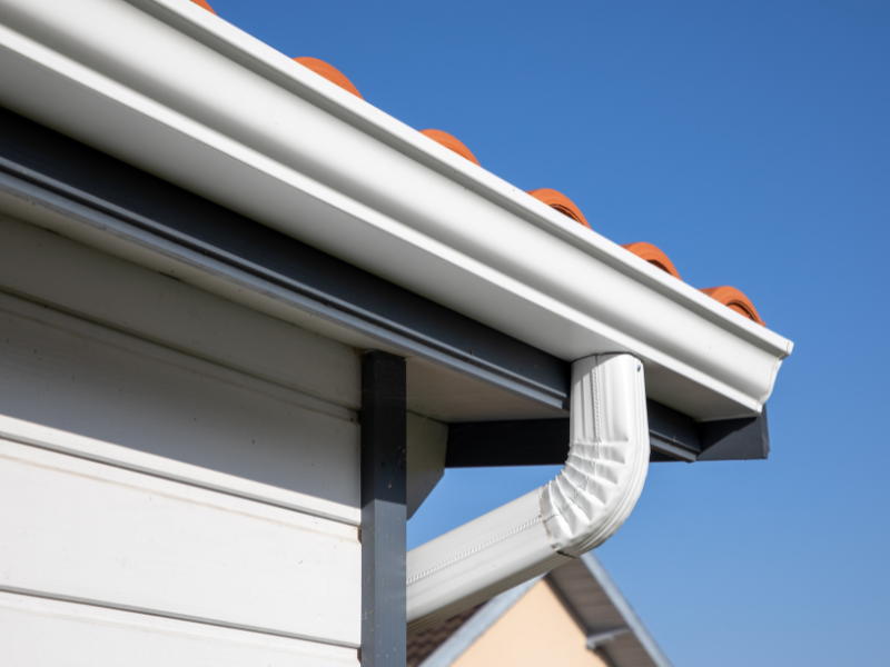 An image of a newly installed gutter. 