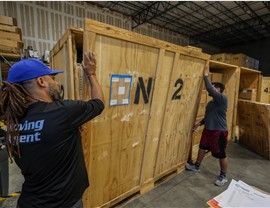 Packing warehouse crate for interstate move.