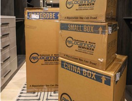 Packed master closet for South Florida apartment move