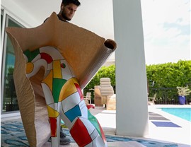 Custom crating for fine art during Miami household move.