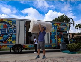 Unloading truck for interstate move.