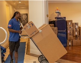 moving crew packing up residential home