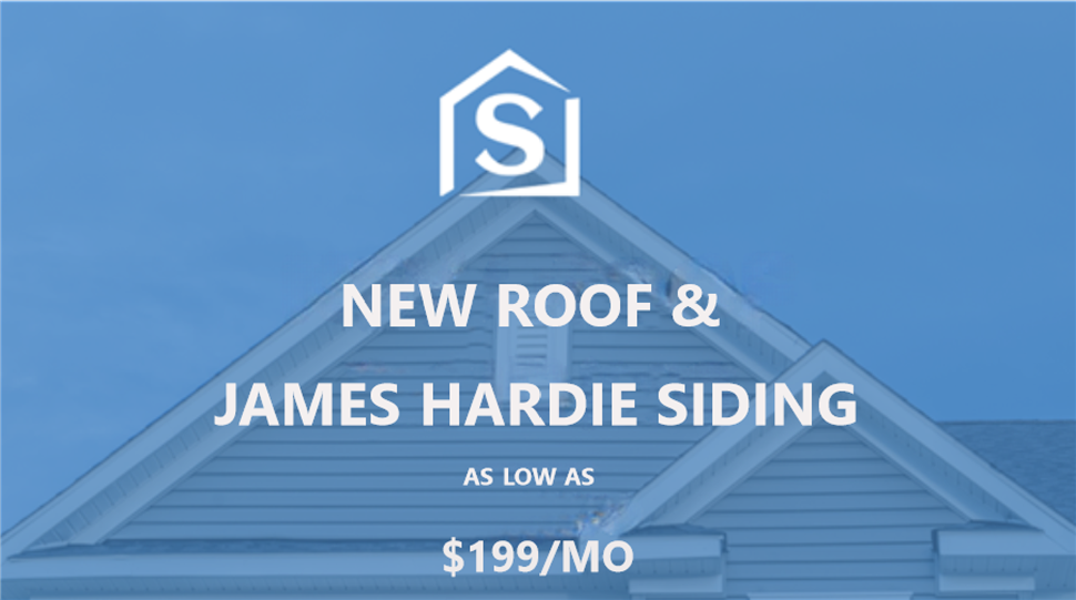 New Roof & James Hardie Siding AS LOW AS $199/MO