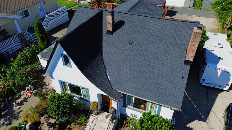 Tacoma WA new roof GAF Timberline HDZ Charcoal front view